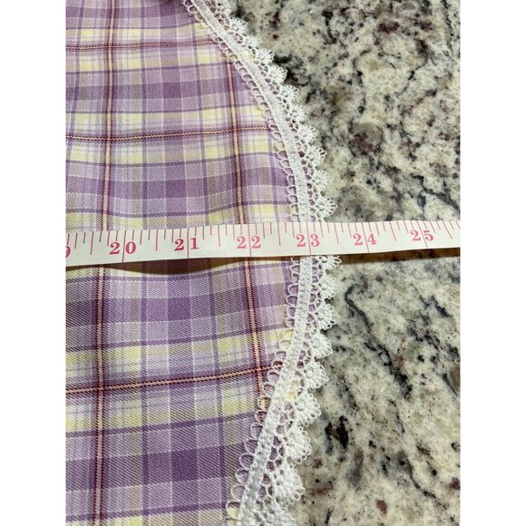 Airyflow Womens Mini Dress Medium Purple Plaid Lace Trim Preppy Fairycore - Picture 7 of 7